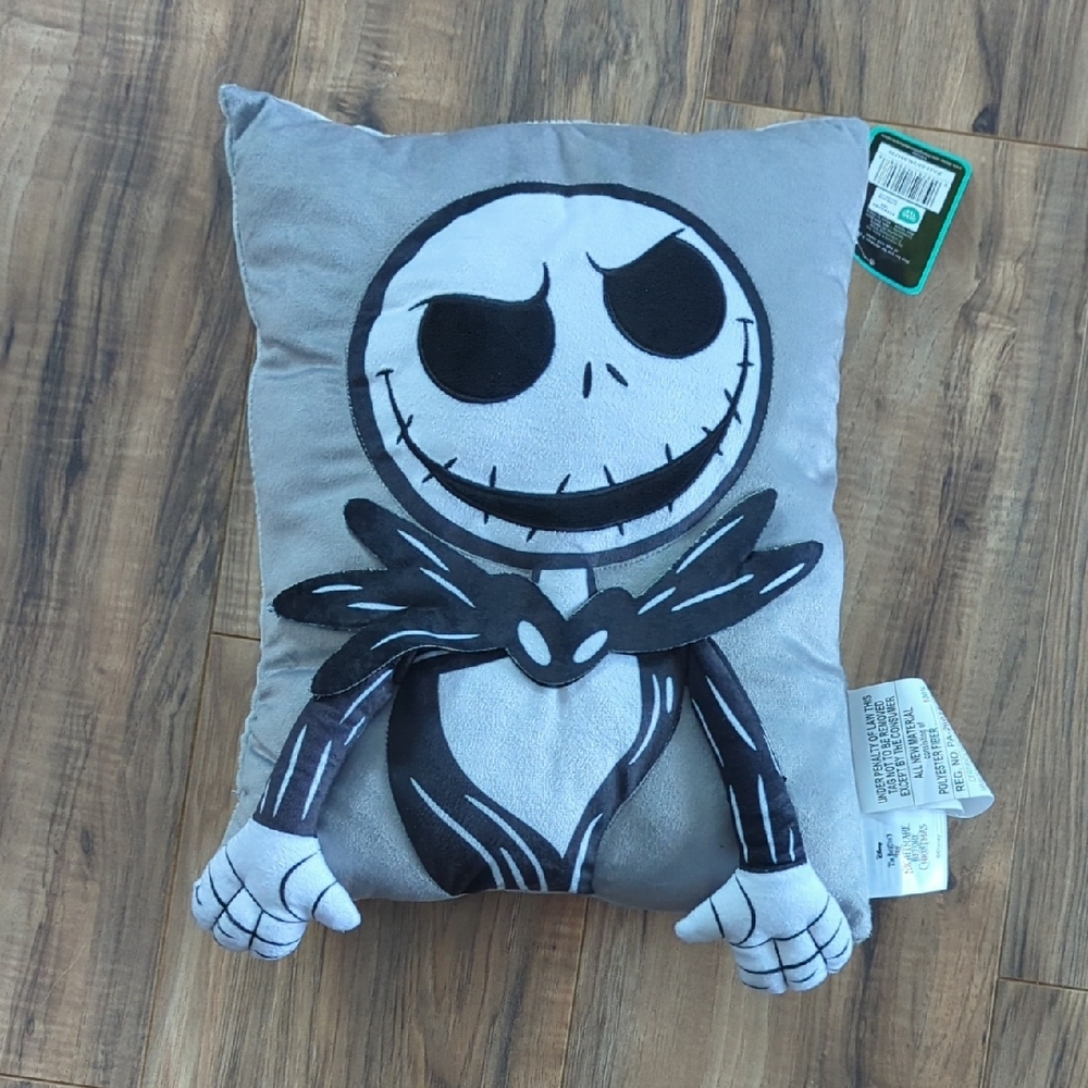 Disney Gray Nightmare Before Christmas Plush Decrotive Pillow